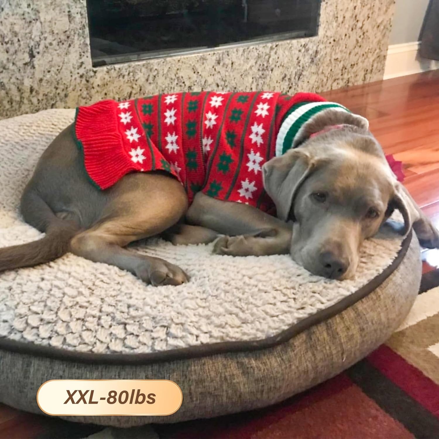 image:imageKYEESE Dog Sweaters with Leash Hole for Small Dogs Turtleneck Dog Sweater Dress for Girl Polka Dot Knit Pullover Doggie Sweater Warm Pet Sweater08 Girl Red