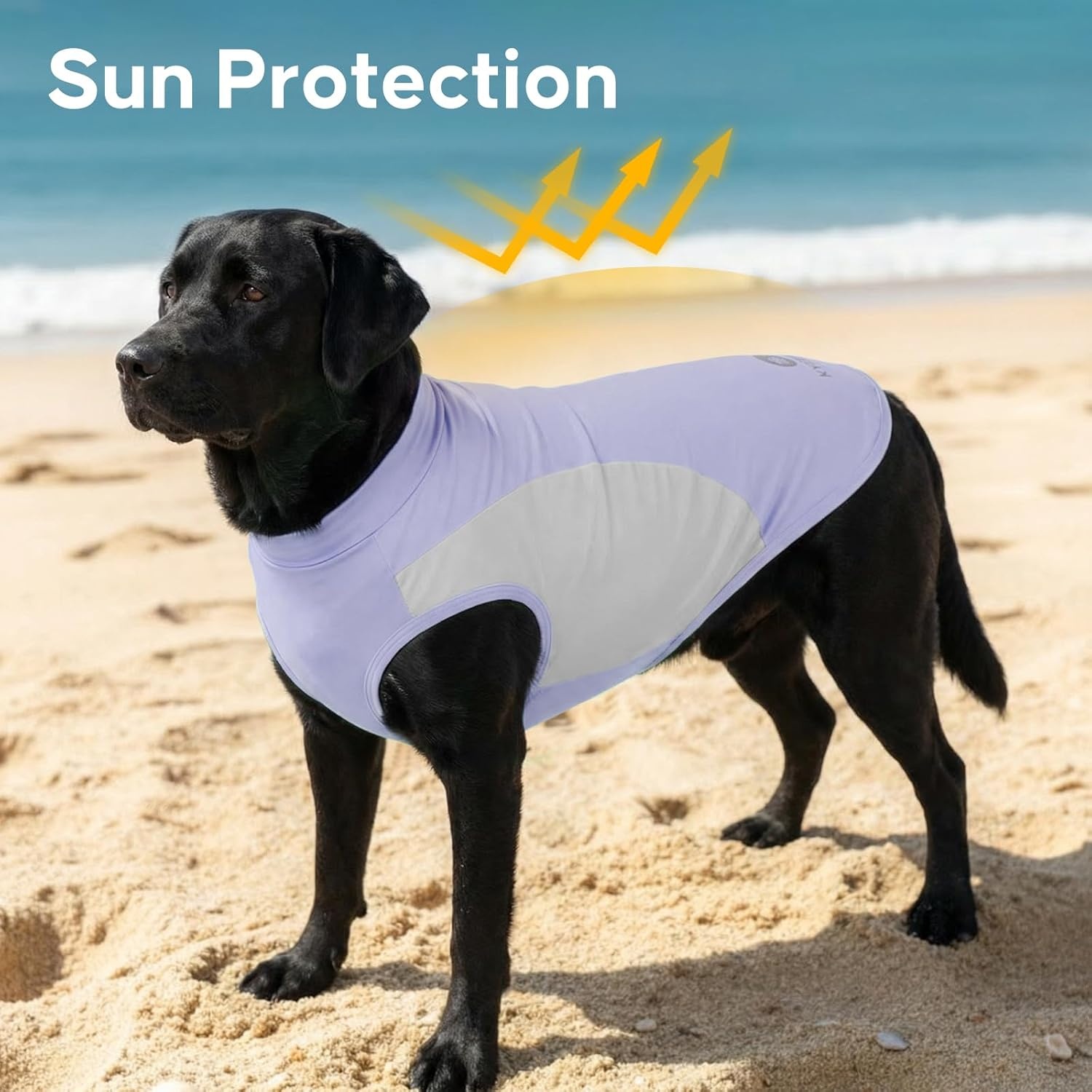 image:imageKYEESE 2Pack Dog Cooling Shirt Breathable Dog Shirt for Small Dogs Boy Sun Protection Reflective Pet Vest Lightweight Soft Tank Top Sleeveless Summer Dogs Clothes Blue LPurple
