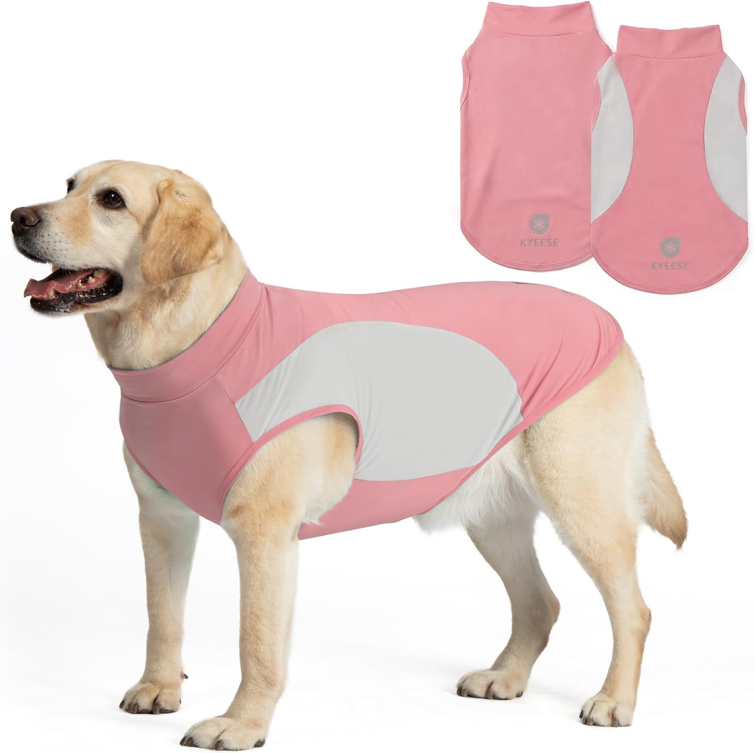 image:imageKYEESE 2Pack Dog Cooling Shirt Breathable Dog Shirt for Small Dogs Boy Sun Protection Reflective Pet Vest Lightweight Soft Tank Top Sleeveless Summer Dogs Clothes Blue LPink