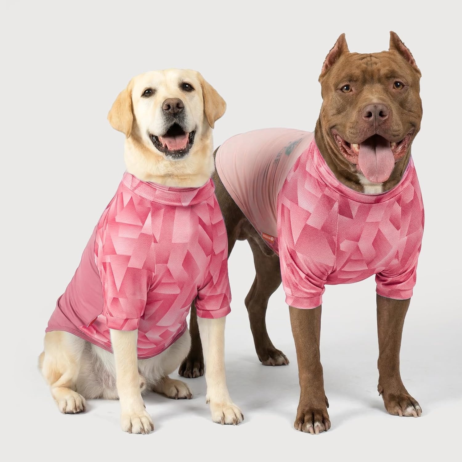 image:imageKYEESE 2Pack UV Protection Dog Shirt UPF 50 Cooling Dog T Shirts for Small Dogs Boy Breathable Reflective Dogs Sun Shirts with Sleeves Summer Pet Clothes Blue LPink