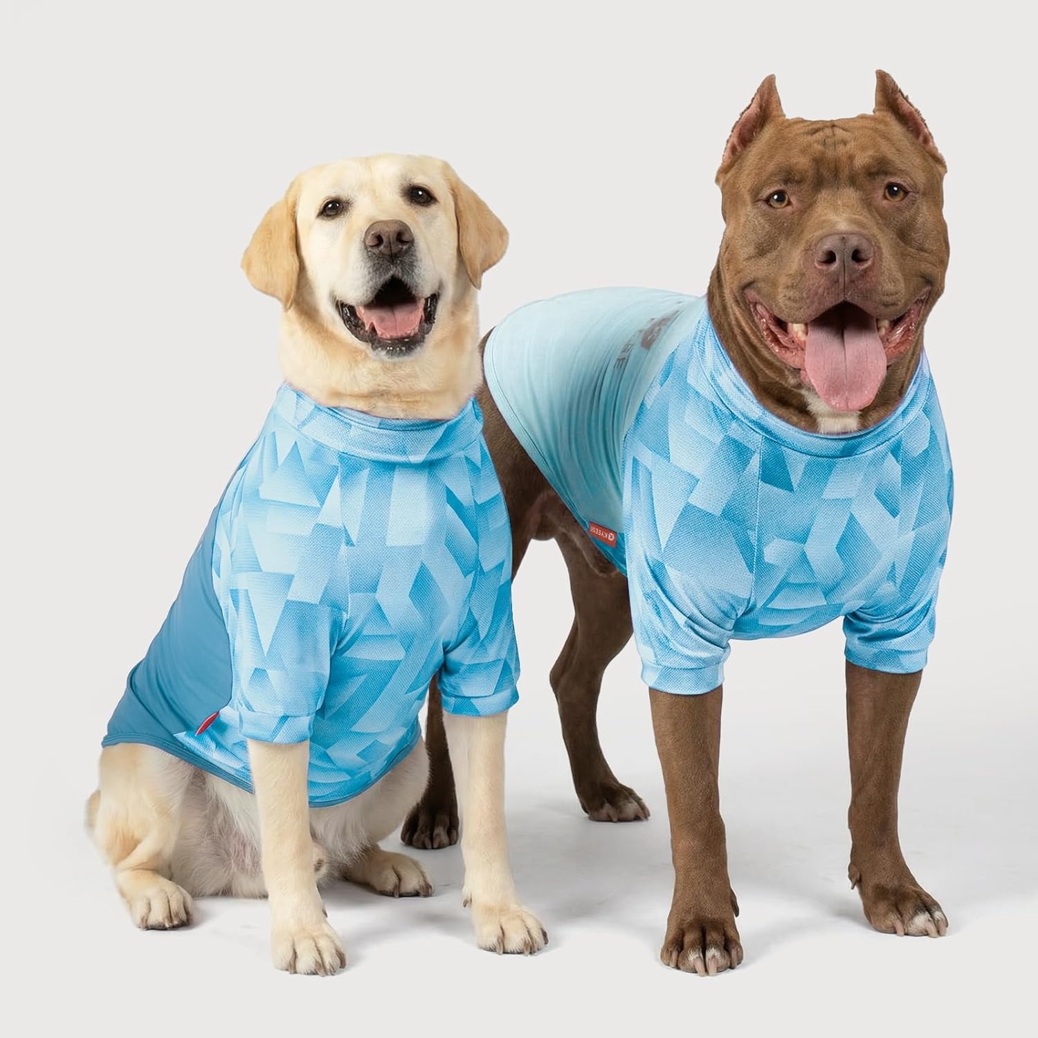 image:imageKYEESE 2Pack UV Protection Dog Shirt UPF 50 Cooling Dog T Shirts for Small Dogs Boy Breathable Reflective Dogs Sun Shirts with Sleeves Summer Pet Clothes Blue LBlue