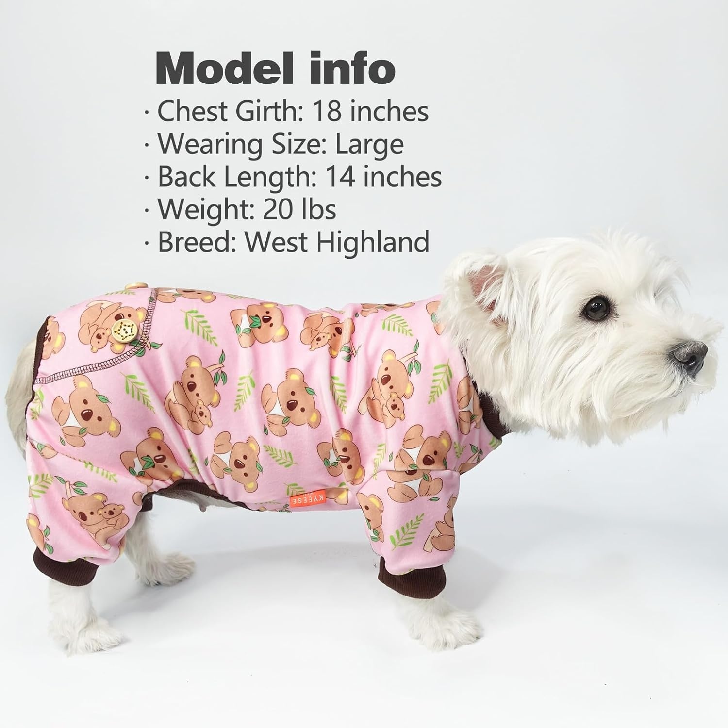 image:imageKYEESE Dog Christmas Pajamas Turtleneck Dog Pajamas for Small Dogs Soft Velvet Holiday Pet Onesie with 4 Legs Lightweight Onesie Cozy Warm Pet Sleepwear Cute Festive Doggie Outfit Medium07 Koala