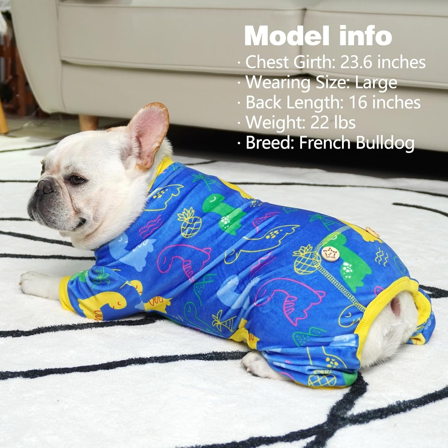 image:imageKYEESE Dog Christmas Pajamas Turtleneck Dog Pajamas for Small Dogs Soft Velvet Holiday Pet Onesie with 4 Legs Lightweight Onesie Cozy Warm Pet Sleepwear Cute Festive Doggie Outfit Medium04 Dinosaur
