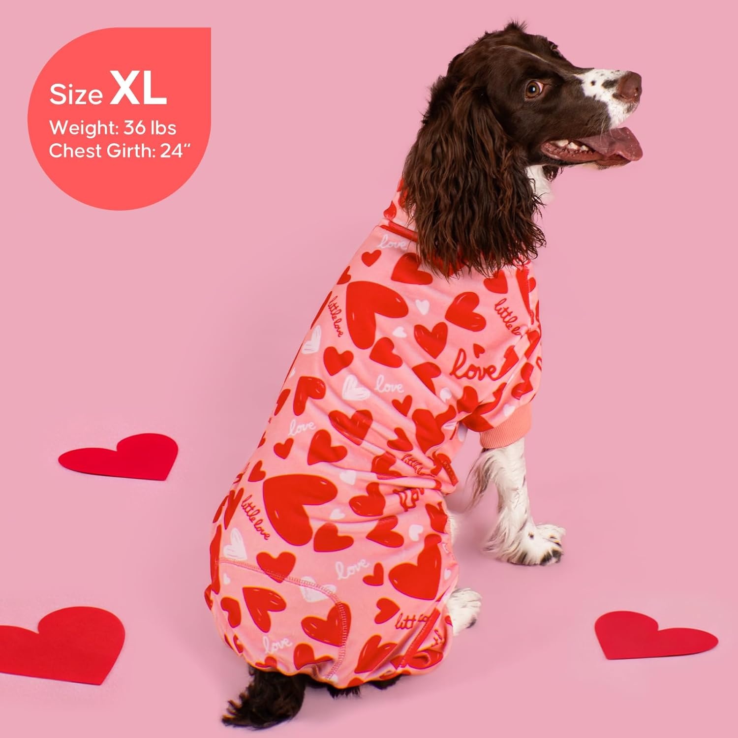 image:imageKYEESE Dog Christmas Pajamas Turtleneck Dog Pajamas for Small Dogs Soft Velvet Holiday Pet Onesie with 4 Legs Lightweight Onesie Cozy Warm Pet Sleepwear Cute Festive Doggie Outfit Medium01 Heart