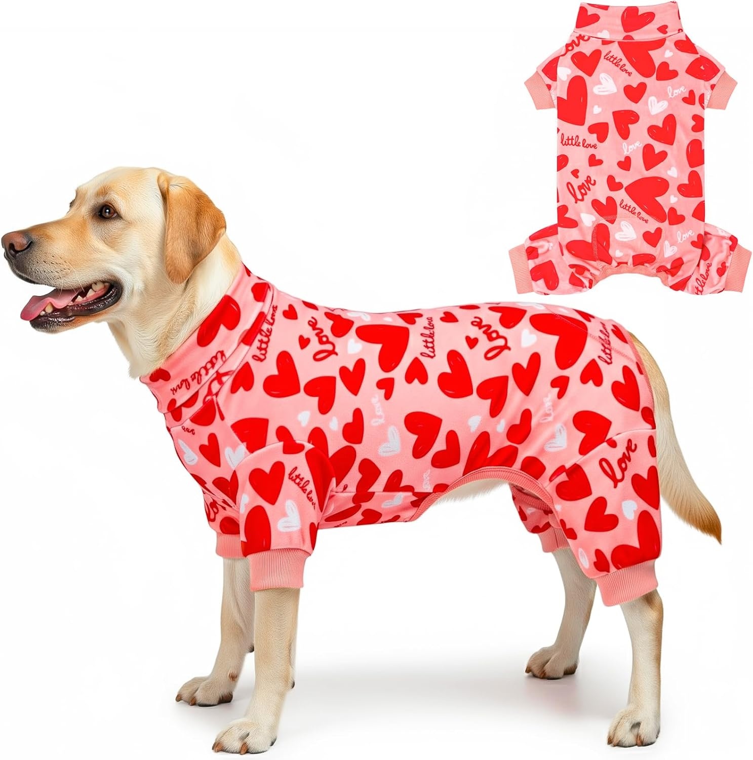image:imageKYEESE Dog Christmas Pajamas Turtleneck Dog Pajamas for Small Dogs Soft Velvet Holiday Pet Onesie with 4 Legs Lightweight Onesie Cozy Warm Pet Sleepwear Cute Festive Doggie Outfit Medium01 Heart