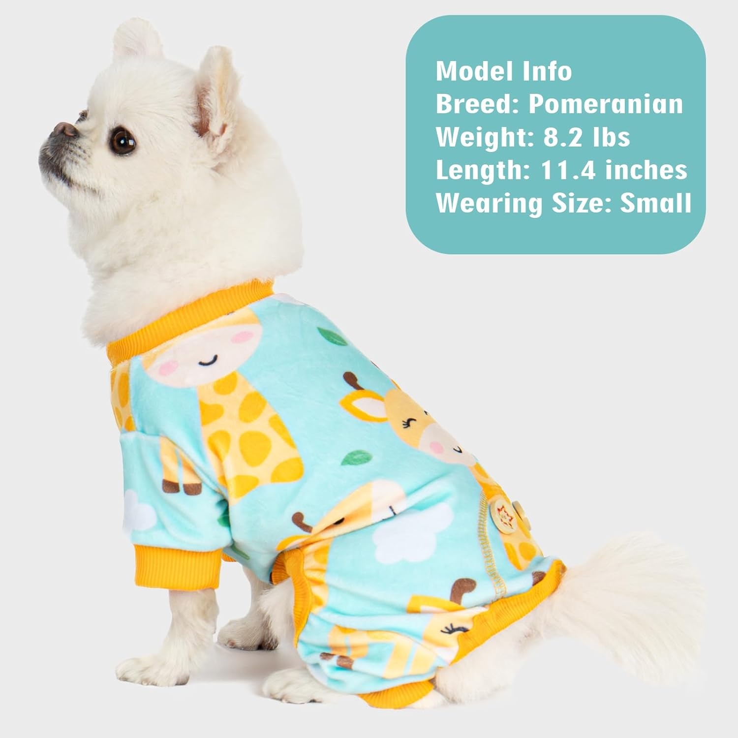 image:imageKYEESE Dog Christmas Pajamas Turtleneck Dog Pajamas for Small Dogs Soft Velvet Holiday Pet Onesie with 4 Legs Lightweight Onesie Cozy Warm Pet Sleepwear Cute Festive Doggie Outfit Medium05 Giraffe