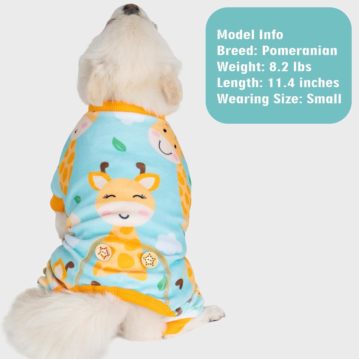 image:imageKYEESE Dog Christmas Pajamas Turtleneck Dog Pajamas for Small Dogs Soft Velvet Holiday Pet Onesie with 4 Legs Lightweight Onesie Cozy Warm Pet Sleepwear Cute Festive Doggie Outfit Medium05 Giraffe