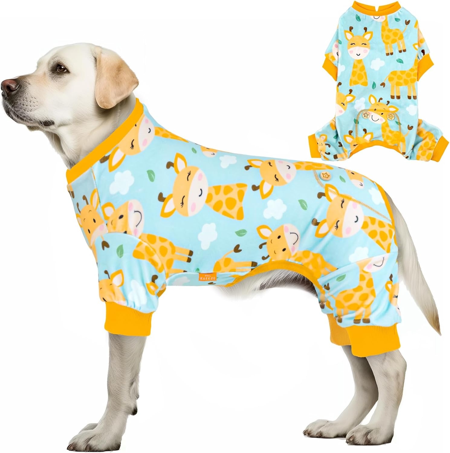 image:imageKYEESE Dog Christmas Pajamas Turtleneck Dog Pajamas for Small Dogs Soft Velvet Holiday Pet Onesie with 4 Legs Lightweight Onesie Cozy Warm Pet Sleepwear Cute Festive Doggie Outfit Medium05 Giraffe