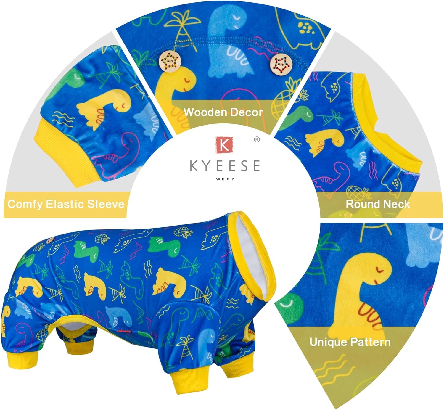 image:imageKYEESE Dog Christmas Pajamas Turtleneck Dog Pajamas for Small Dogs Soft Velvet Holiday Pet Onesie with 4 Legs Lightweight Onesie Cozy Warm Pet Sleepwear Cute Festive Doggie Outfit Medium04 Dinosaur