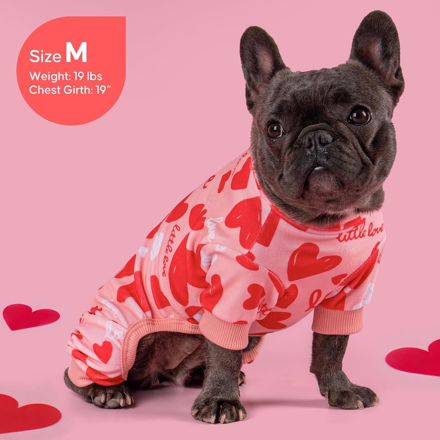 image:imageKYEESE Dog Christmas Pajamas Turtleneck Dog Pajamas for Small Dogs Soft Velvet Holiday Pet Onesie with 4 Legs Lightweight Onesie Cozy Warm Pet Sleepwear Cute Festive Doggie Outfit Medium01 Heart