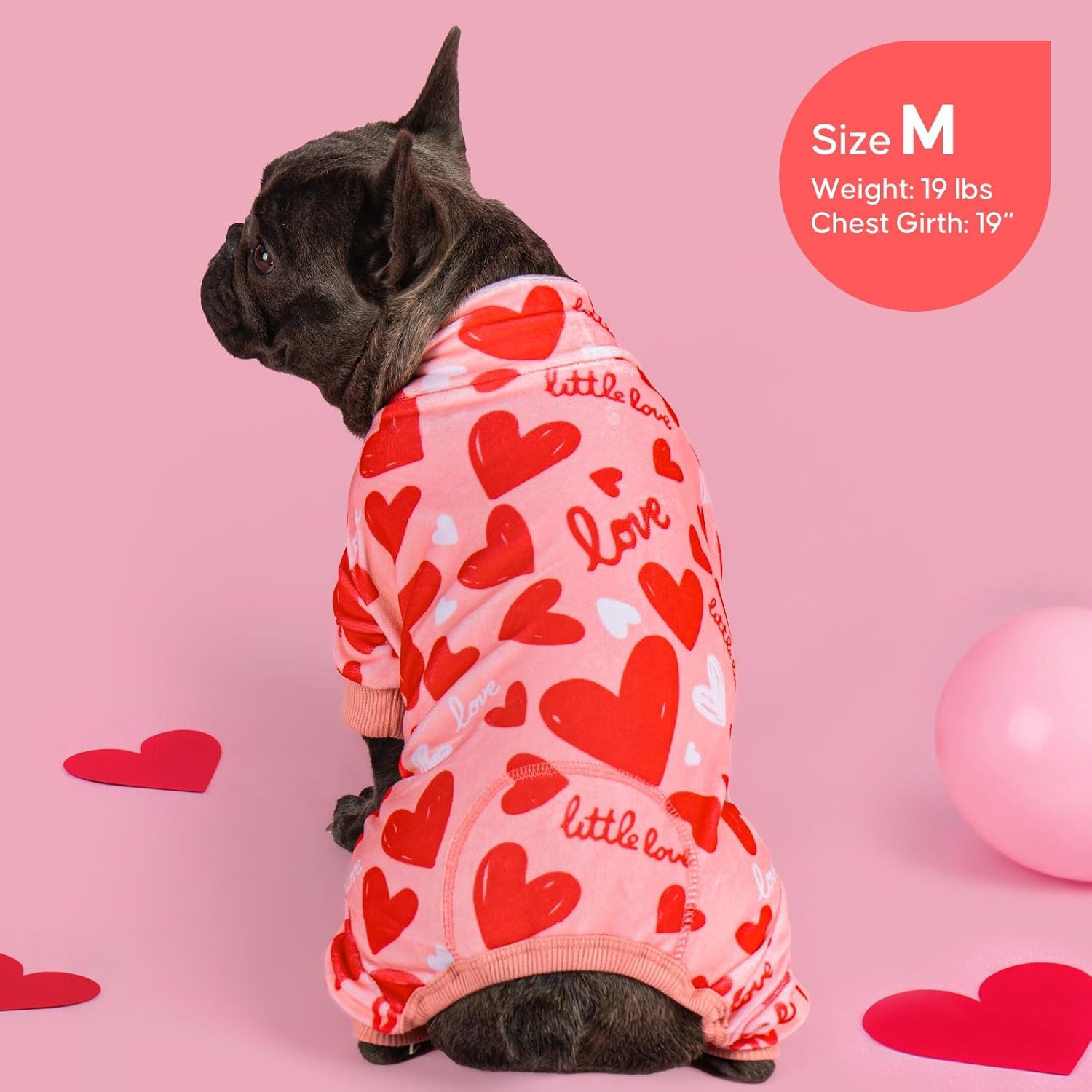 image:imageKYEESE Dog Christmas Pajamas Turtleneck Dog Pajamas for Small Dogs Soft Velvet Holiday Pet Onesie with 4 Legs Lightweight Onesie Cozy Warm Pet Sleepwear Cute Festive Doggie Outfit Medium01 Heart