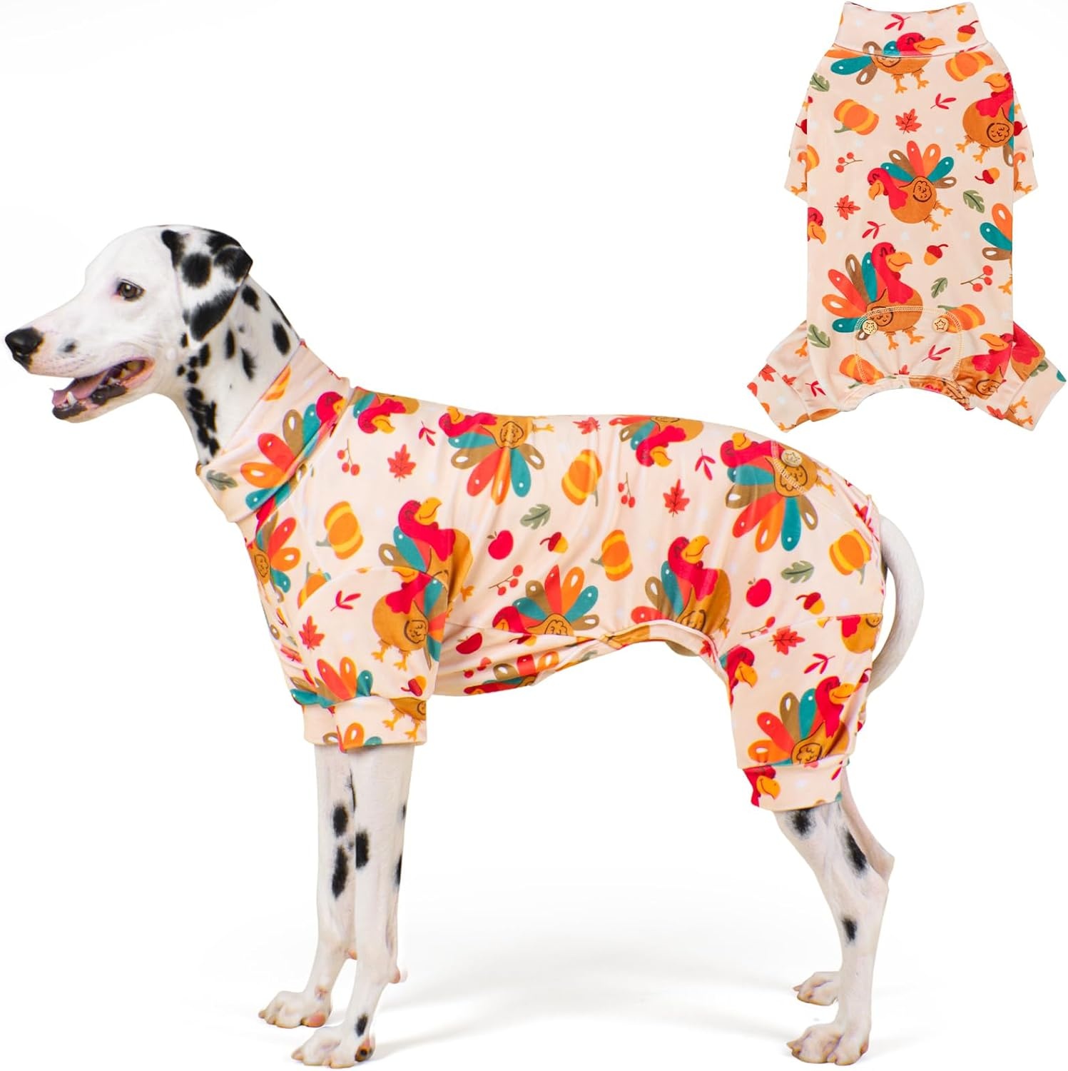 image:imageKYEESE Dog Christmas Pajamas Turtleneck Dog Pajamas for Small Dogs Soft Velvet Holiday Pet Onesie with 4 Legs Lightweight Onesie Cozy Warm Pet Sleepwear Cute Festive Doggie Outfit Medium09 Thanksgiving