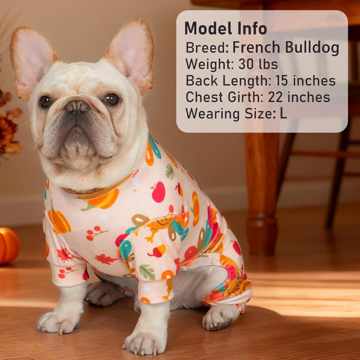 image:imageKYEESE Dog Christmas Pajamas Turtleneck Dog Pajamas for Small Dogs Soft Velvet Holiday Pet Onesie with 4 Legs Lightweight Onesie Cozy Warm Pet Sleepwear Cute Festive Doggie Outfit Medium09 Thanksgiving