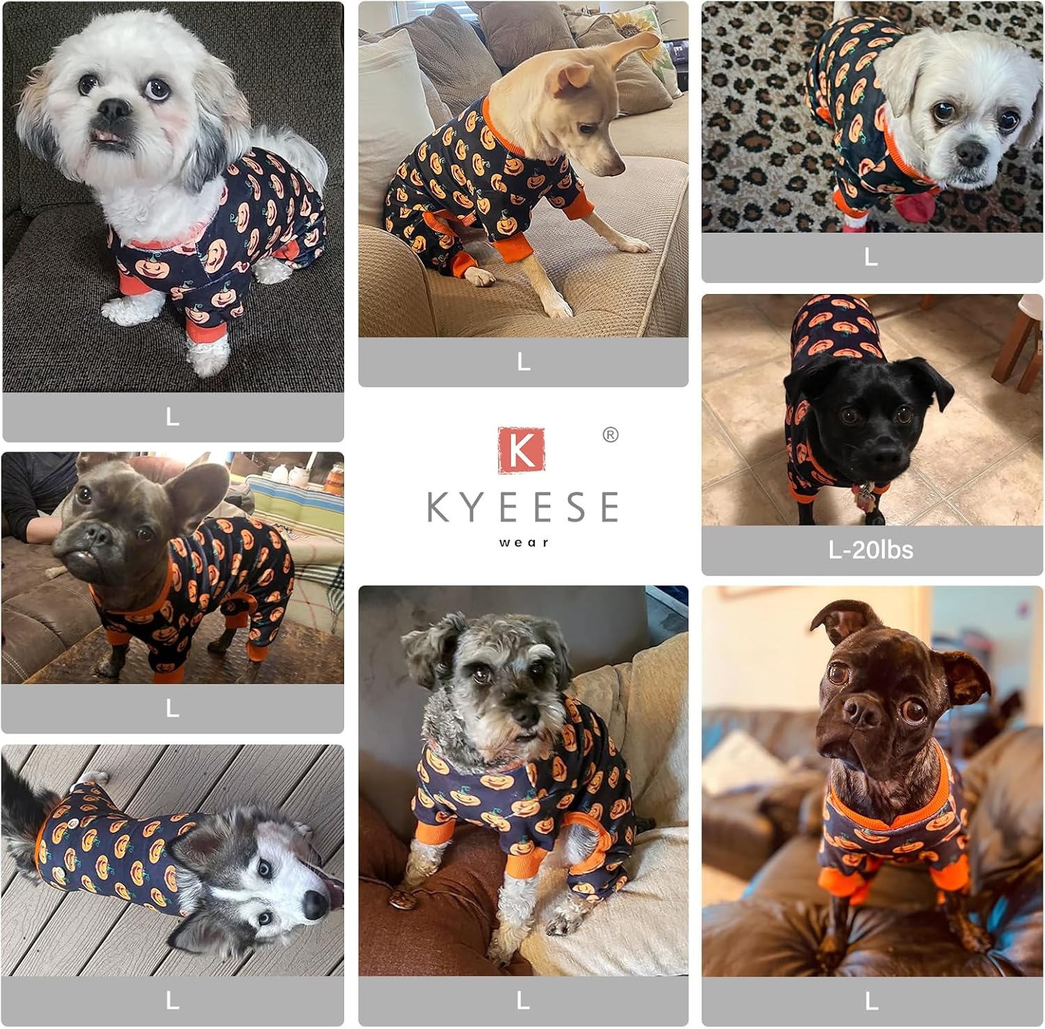 image:imageKYEESE Dog Christmas Pajamas Turtleneck Dog Pajamas for Small Dogs Soft Velvet Holiday Pet Onesie with 4 Legs Lightweight Onesie Cozy Warm Pet Sleepwear Cute Festive Doggie Outfit Medium08 Halloween