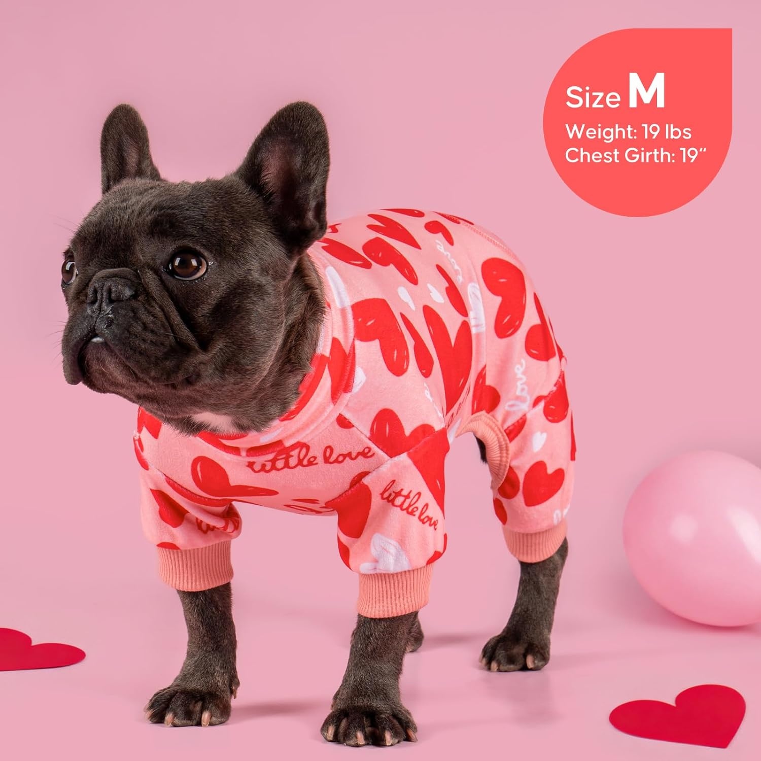 image:imageKYEESE Dog Christmas Pajamas Turtleneck Dog Pajamas for Small Dogs Soft Velvet Holiday Pet Onesie with 4 Legs Lightweight Onesie Cozy Warm Pet Sleepwear Cute Festive Doggie Outfit Medium01 Heart