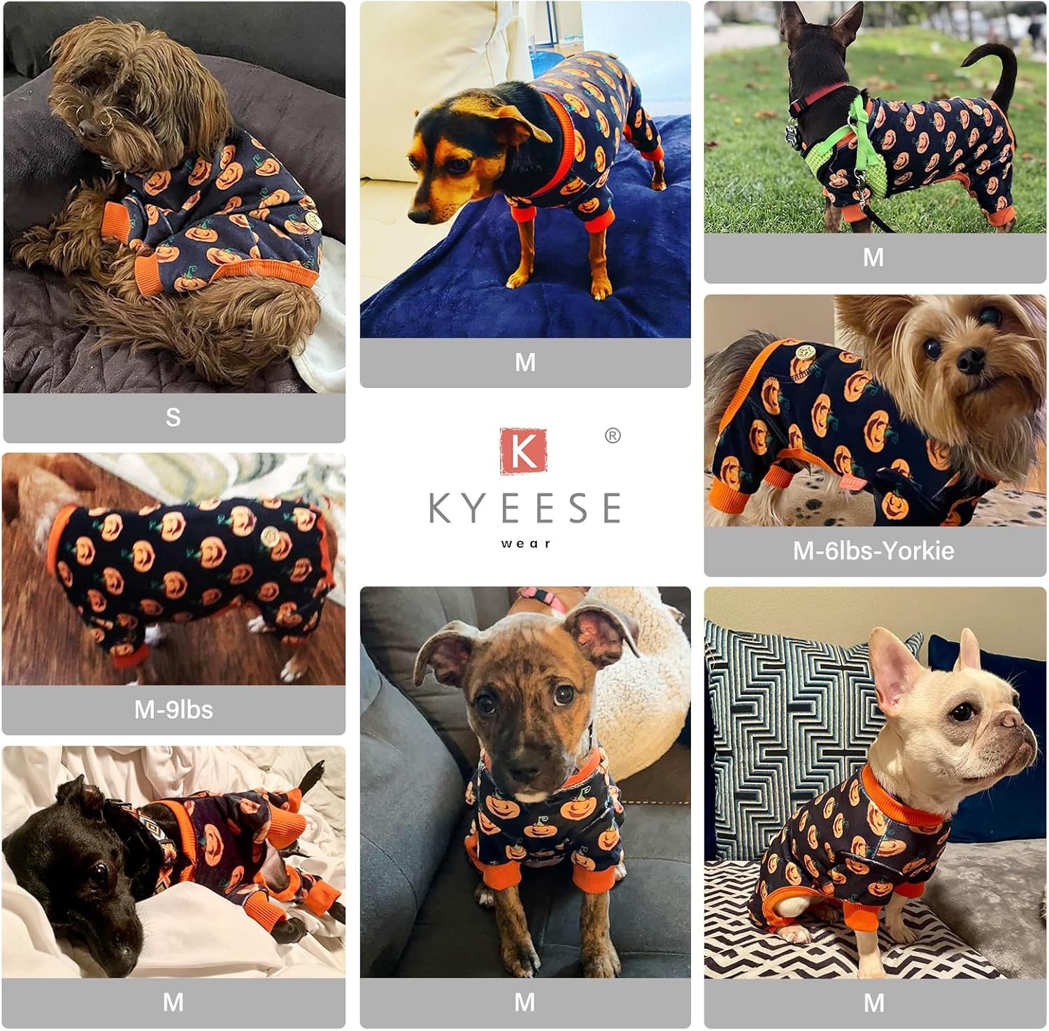 image:imageKYEESE Dog Christmas Pajamas Turtleneck Dog Pajamas for Small Dogs Soft Velvet Holiday Pet Onesie with 4 Legs Lightweight Onesie Cozy Warm Pet Sleepwear Cute Festive Doggie Outfit Medium08 Halloween