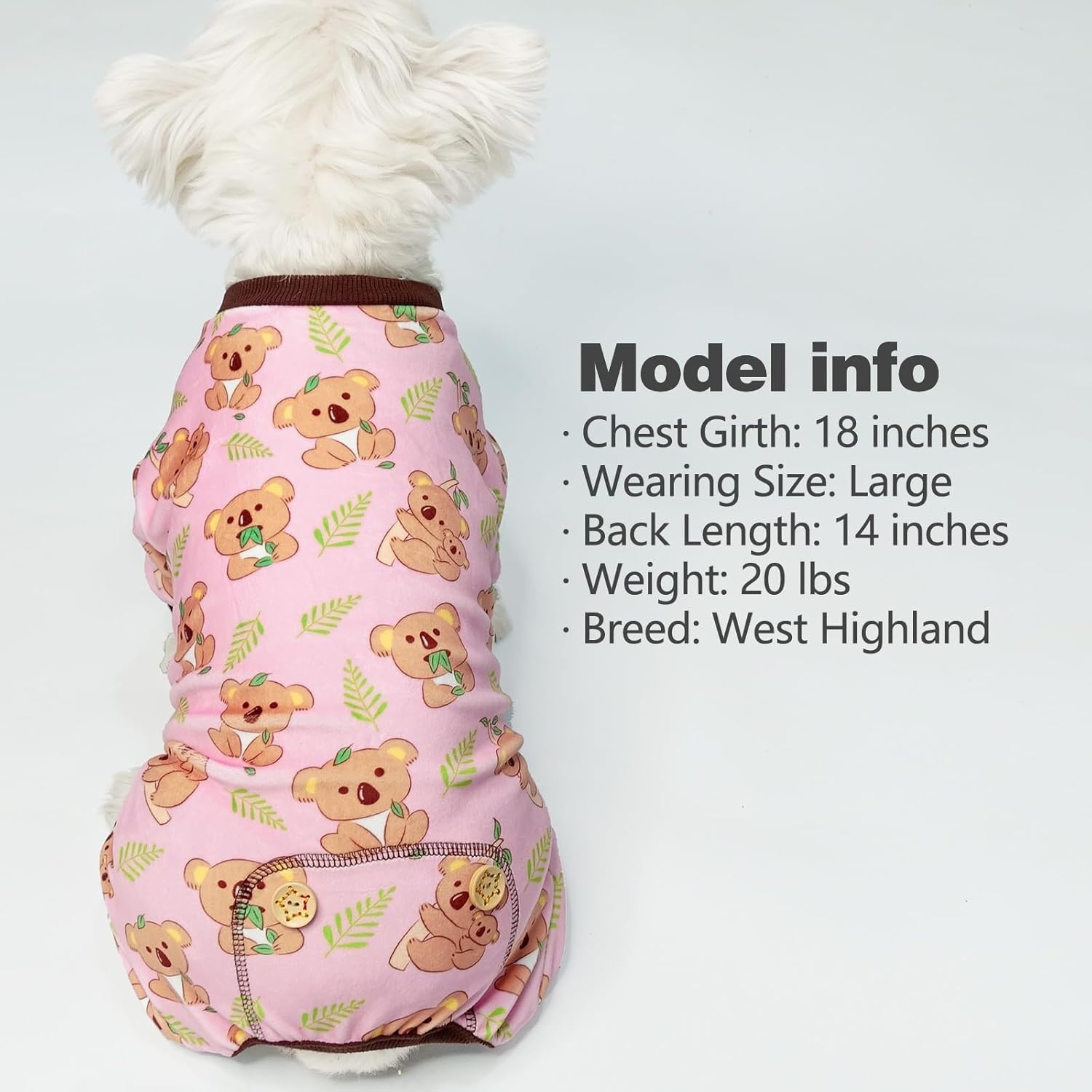 image:imageKYEESE Dog Christmas Pajamas Turtleneck Dog Pajamas for Small Dogs Soft Velvet Holiday Pet Onesie with 4 Legs Lightweight Onesie Cozy Warm Pet Sleepwear Cute Festive Doggie Outfit Medium07 Koala
