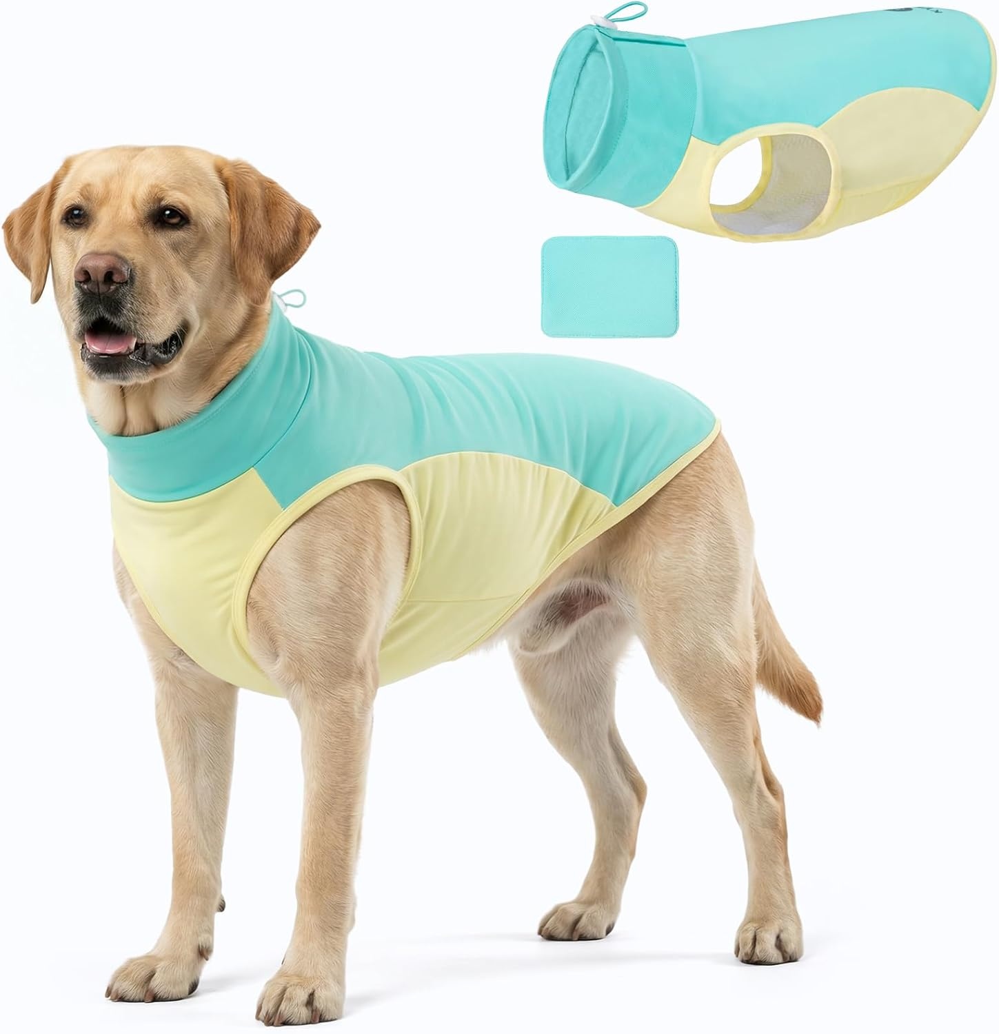 image:imageKYEESE Dog Cooling Vest Breathable Dog T Shirt for Small Dogs Girl Soft Sun Protection Reflective Tank Top with Cooling Insert Pad Lightweight Sleeveless Summer Dogs Clothes Pink LBlue