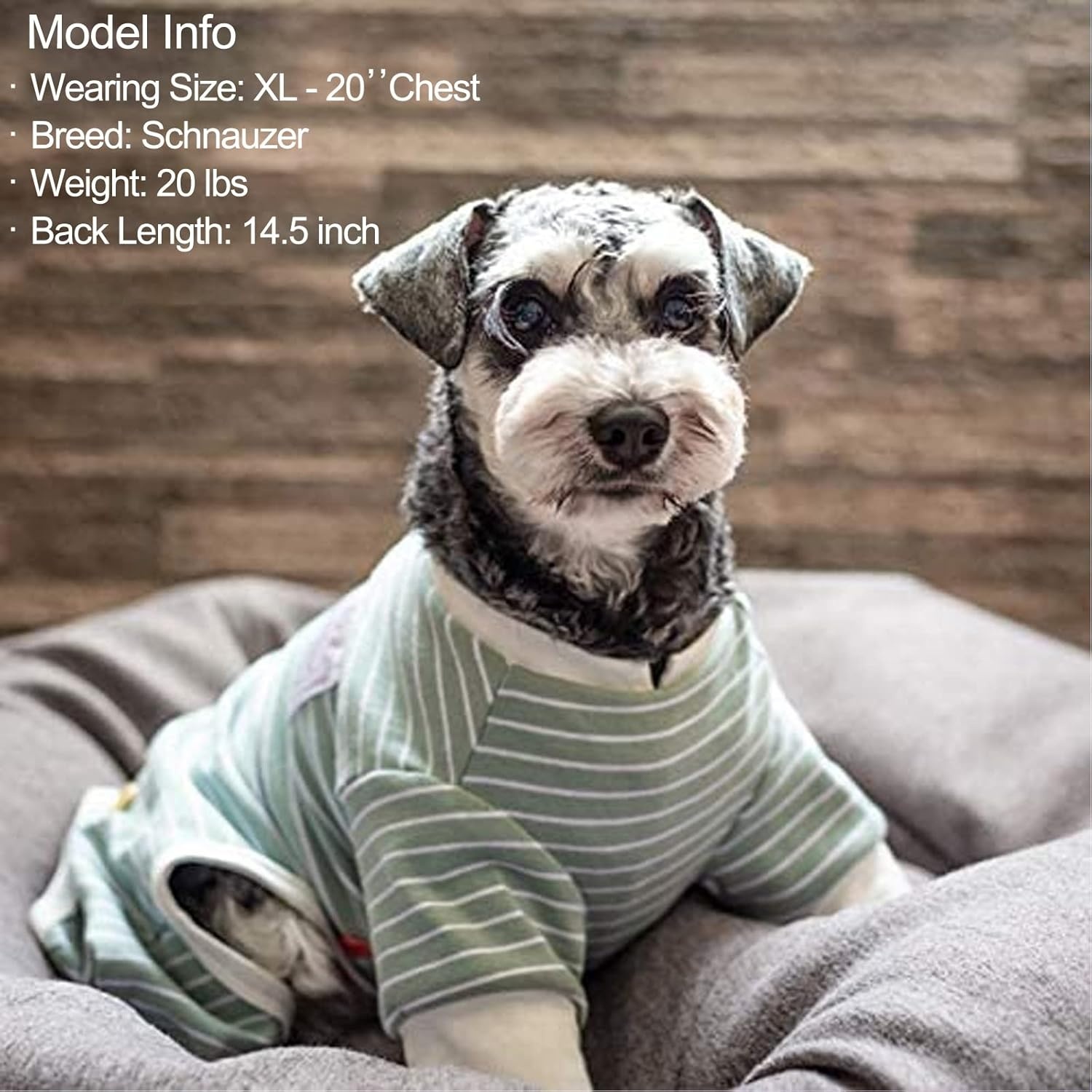 image:imageKYEESE Dog Pajamas Stretchable 4 Legs Doggie Jammies Striped Jumpsuit Lightweight Onesie Puppy Pajamas Cozy Outfit Comfortable Dog Clothes Hair Shedding Cover Pet Sleepwear Green Striped Medium01 Green Stripe