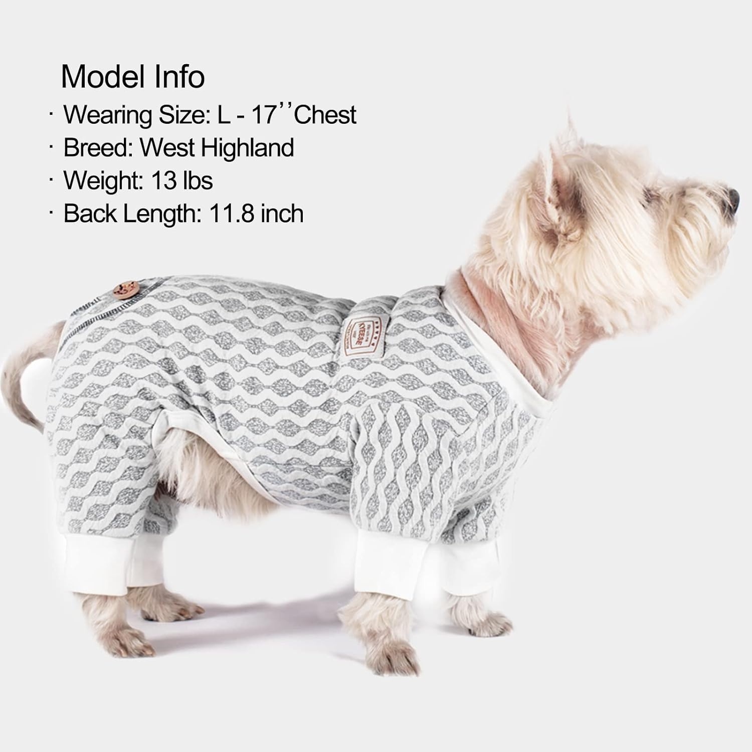 image:imageKYEESE Dog Pajamas Stretchable 4 Legs Doggie Jammies Striped Jumpsuit Lightweight Onesie Puppy Pajamas Cozy Outfit Comfortable Dog Clothes Hair Shedding Cover Pet Sleepwear Green Striped Medium10 Grey