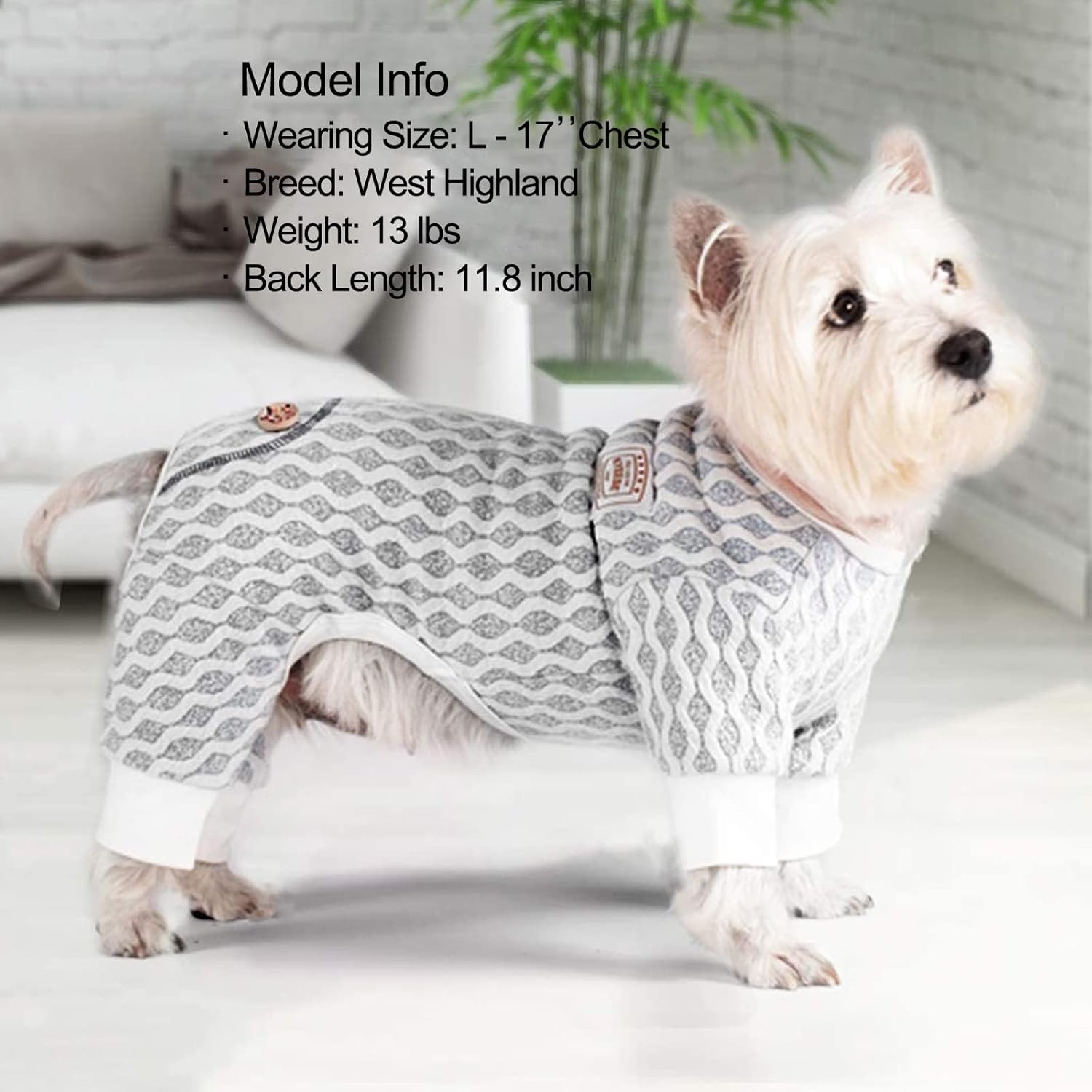 image:imageKYEESE Dog Pajamas Stretchable 4 Legs Doggie Jammies Striped Jumpsuit Lightweight Onesie Puppy Pajamas Cozy Outfit Comfortable Dog Clothes Hair Shedding Cover Pet Sleepwear Green Striped Medium10 Grey