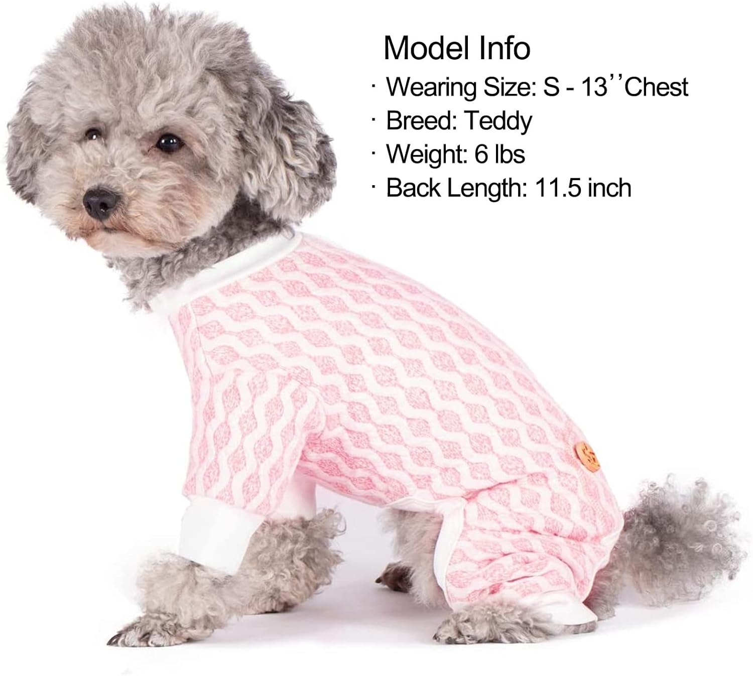 image:imageKYEESE Dog Pajamas Stretchable 4 Legs Doggie Jammies Striped Jumpsuit Lightweight Onesie Puppy Pajamas Cozy Outfit Comfortable Dog Clothes Hair Shedding Cover Pet Sleepwear Green Striped Medium09 Pink