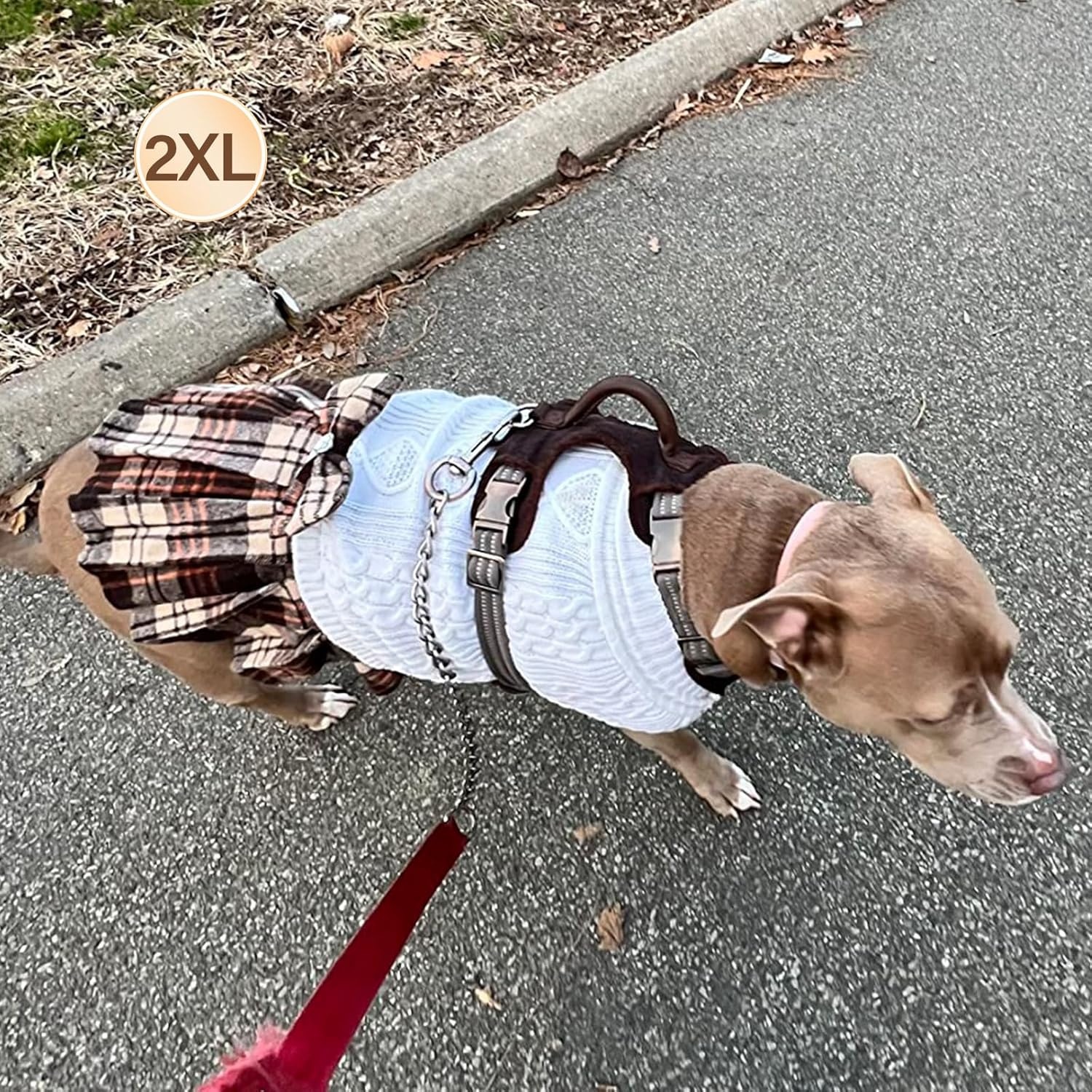 image:imageKYEESE Dog Sweater Thick Dog Sweaters for Small Dogs Male Stretchy Knitwear Pet Sweater Dress Warm Pullover Pet Coats Comfy Dogs Clothes with Bowtie Soft Turtleneck Cat Sweaters Green Medium06 White