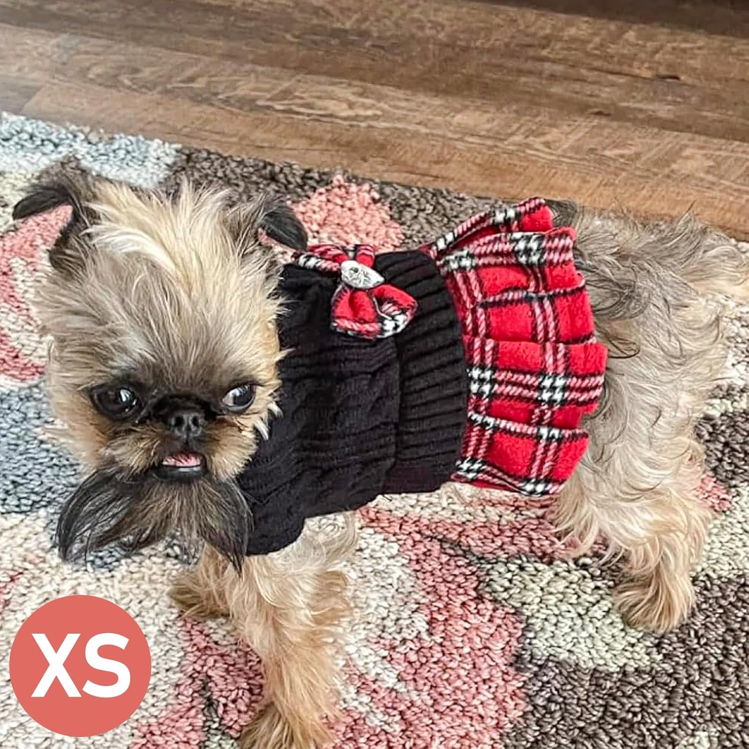 image:imageKYEESE Dog Sweater Thick Dog Sweaters for Small Dogs Male Stretchy Knitwear Pet Sweater Dress Warm Pullover Pet Coats Comfy Dogs Clothes with Bowtie Soft Turtleneck Cat Sweaters Green Medium05 Black