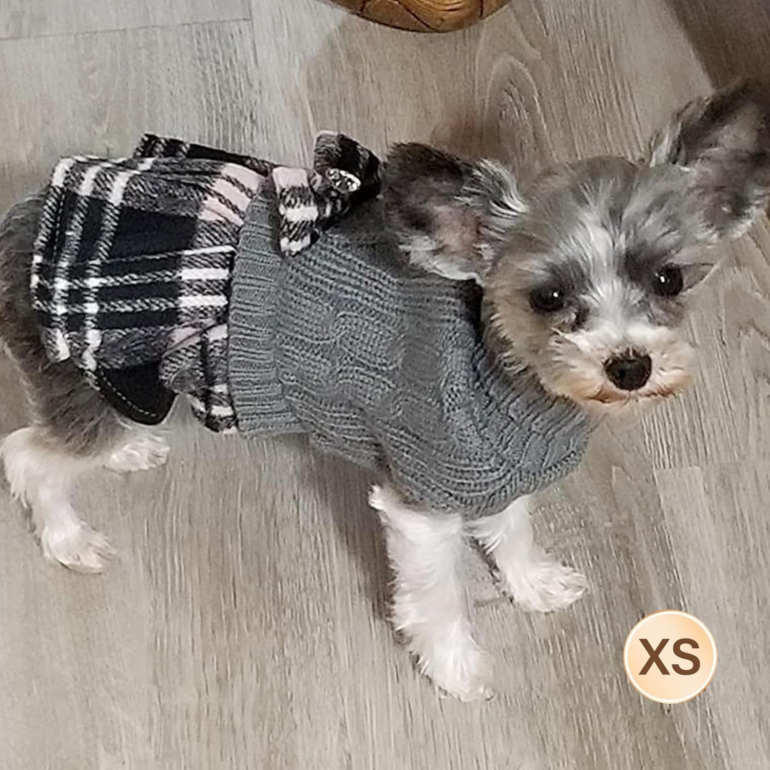 image:imageKYEESE Dog Sweater Thick Dog Sweaters for Small Dogs Male Stretchy Knitwear Pet Sweater Dress Warm Pullover Pet Coats Comfy Dogs Clothes with Bowtie Soft Turtleneck Cat Sweaters Green Medium04 Grey