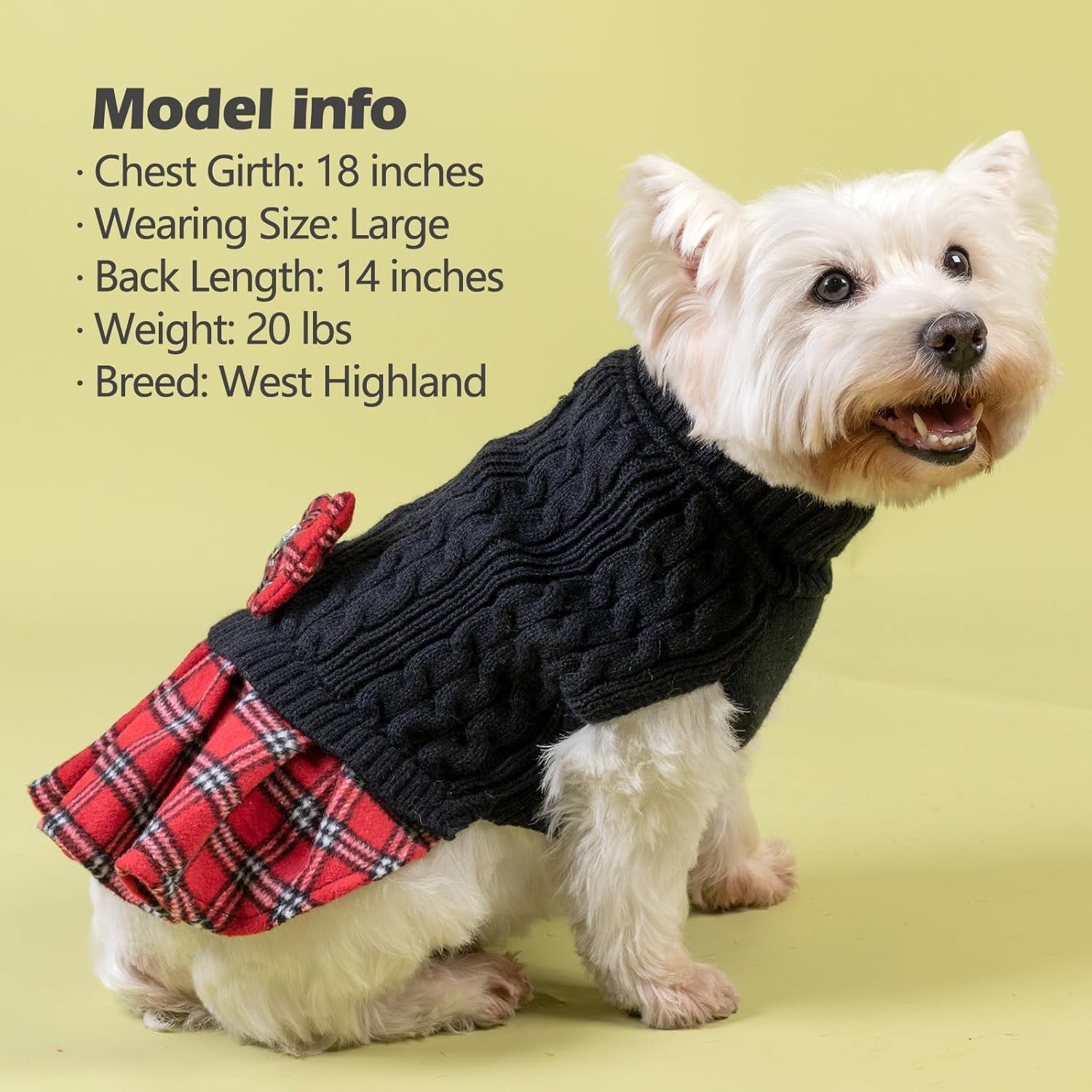 image:imageKYEESE Dog Sweater Thick Dog Sweaters for Small Dogs Male Stretchy Knitwear Pet Sweater Dress Warm Pullover Pet Coats Comfy Dogs Clothes with Bowtie Soft Turtleneck Cat Sweaters Green Medium05 Black