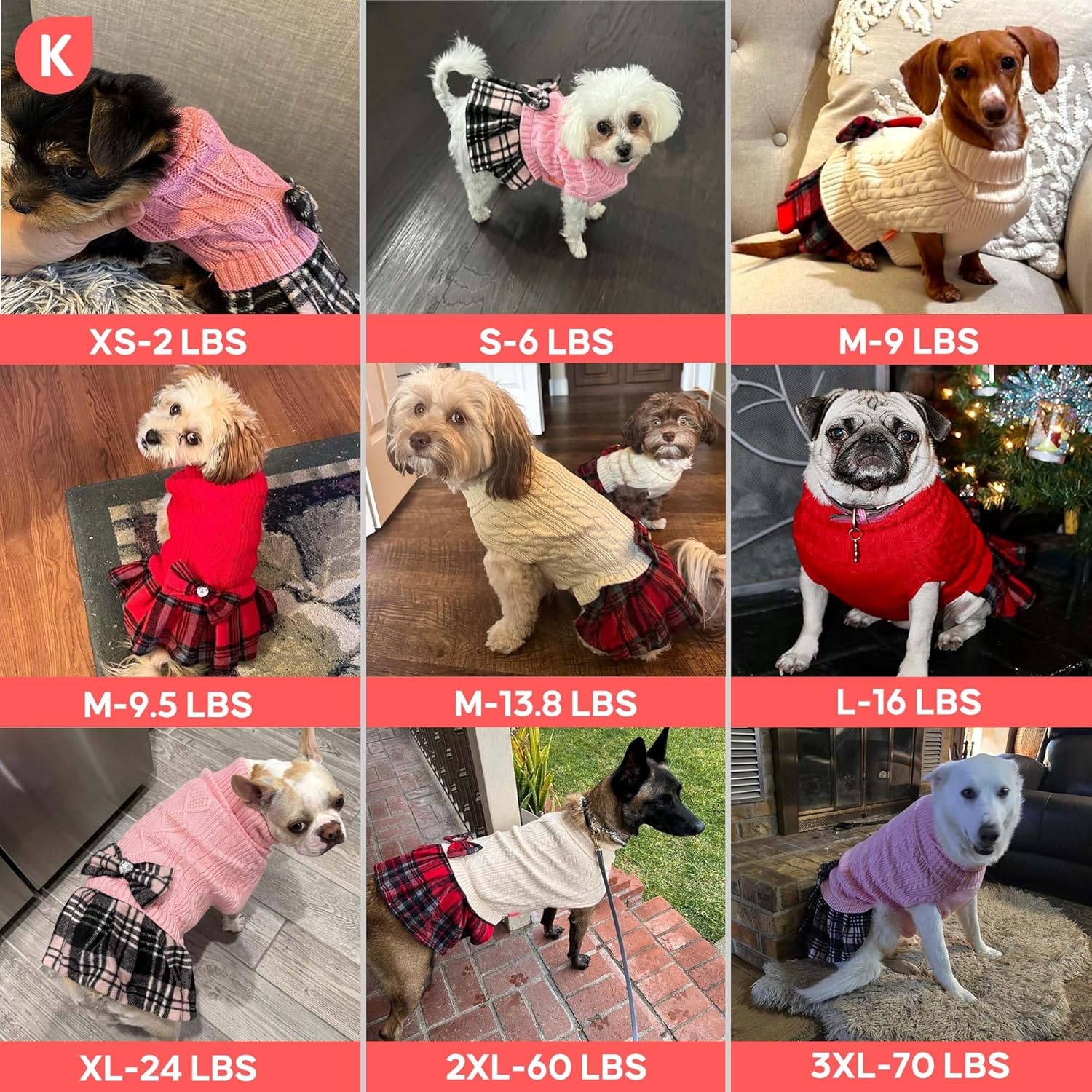 image:imageKYEESE Dog Sweater Thick Dog Sweaters for Small Dogs Male Stretchy Knitwear Pet Sweater Dress Warm Pullover Pet Coats Comfy Dogs Clothes with Bowtie Soft Turtleneck Cat Sweaters Green Medium01 Beige