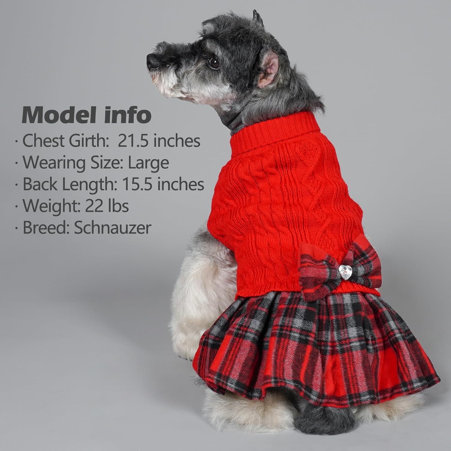 image:imageKYEESE Dog Sweater Thick Dog Sweaters for Small Dogs Male Stretchy Knitwear Pet Sweater Dress Warm Pullover Pet Coats Comfy Dogs Clothes with Bowtie Soft Turtleneck Cat Sweaters Green Medium03 Red