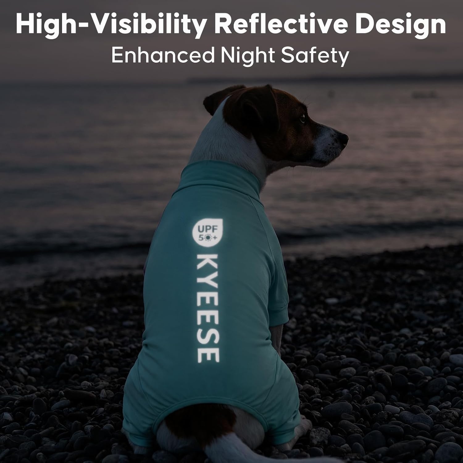 image:imageKYEESE UV Protection Dog Shirt UPF 50 Cooling Summer Jumpsuit for Small Dogs Breathable Reflective Shedding Control Dog Sun Shirts QuickDry Dogs Onesie Pet Clothes Blue LBlue