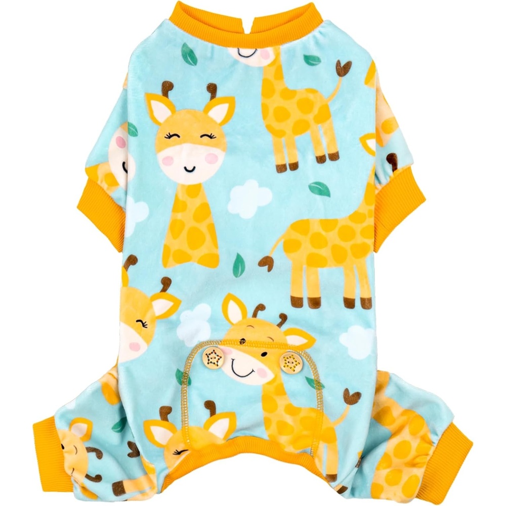 image:imageKYEESE Dog Christmas Pajamas Turtleneck Dog Pajamas for Small Dogs Soft Velvet Holiday Pet Onesie with 4 Legs Lightweight Onesie Cozy Warm Pet Sleepwear Cute Festive Doggie Outfit Medium05 Giraffe