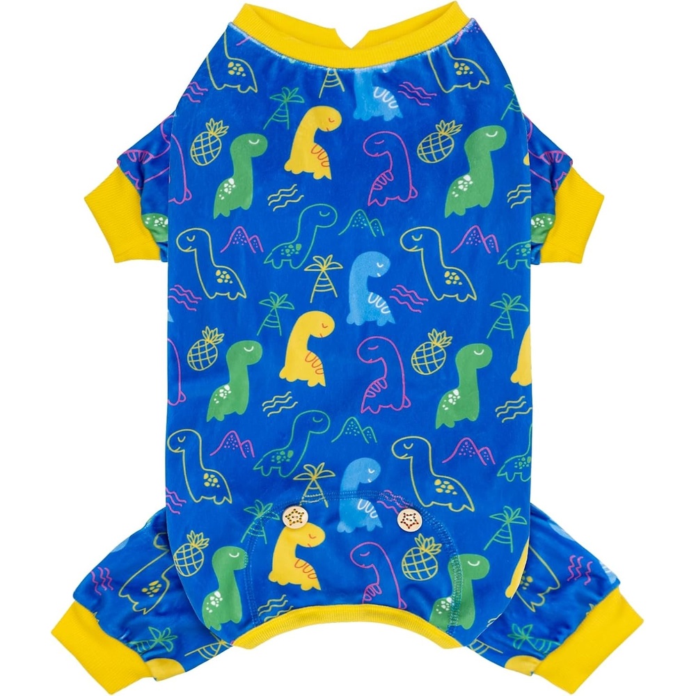 image:imageKYEESE Dog Christmas Pajamas Turtleneck Dog Pajamas for Small Dogs Soft Velvet Holiday Pet Onesie with 4 Legs Lightweight Onesie Cozy Warm Pet Sleepwear Cute Festive Doggie Outfit Medium04 Dinosaur