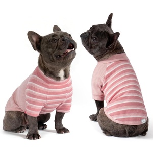 image:imageKYEESE 2Pack Waffle Dog Shirt with Sleeves Lightweight Dog T Shirts for Small Dogs Boy Girl Breathable Pet Tee Shirts Soft Dogs Clothes for Daily Wear GreenStriped M01 PinkStriped