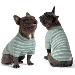 image:imageKYEESE 2Pack Waffle Dog Shirt with Sleeves Lightweight Dog T Shirts for Small Dogs Boy Girl Breathable Pet Tee Shirts Soft Dogs Clothes for Daily Wear GreenStriped M02 GreenStriped