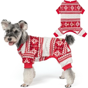 image:imageKYEESE Dog Christmas Pajamas Soft Fleece Holiday Dog Pajamas for Small Dogs Warm Winter Pet Onesie with Snowflake Pattern Lightweight Cozy Doggie Jumpsuit Pet Jumpsuit Large01 Snowflake