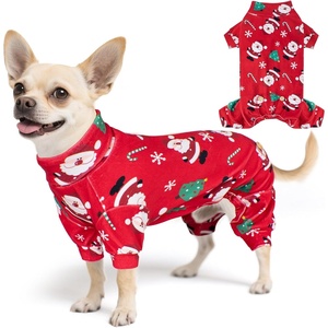 image:imageKYEESE Dog Christmas Pajamas Turtleneck Dog Pajamas for Small Dogs Soft Velvet Holiday Pet Onesie with 4 Legs Lightweight Onesie Cozy Warm Pet Sleepwear Cute Festive Doggie Outfit Medium02 Xmas