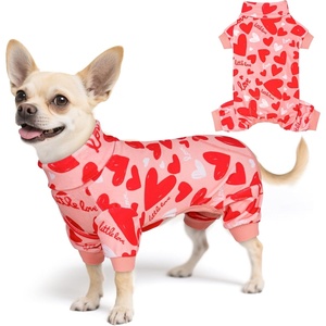 image:imageKYEESE Dog Christmas Pajamas Turtleneck Dog Pajamas for Small Dogs Soft Velvet Holiday Pet Onesie with 4 Legs Lightweight Onesie Cozy Warm Pet Sleepwear Cute Festive Doggie Outfit Medium01 Heart
