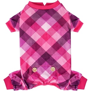image:imageKYEESE Dog Pajamas Soft Dog Pajamas for Small Dogs Comfy Pet Costume Warm 4 Legs Pet Jammies Velvet Pets Onesie Stretchy Dogs Clothes Red Buffalo Check Pet PjsMPink