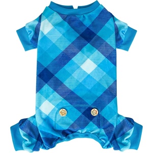 image:imageKYEESE Dog Pajamas Soft Dog Pajamas for Small Dogs Comfy Pet Costume Warm 4 Legs Pet Jammies Velvet Pets Onesie Stretchy Dogs Clothes Red Buffalo Check Pet PjsMBlue