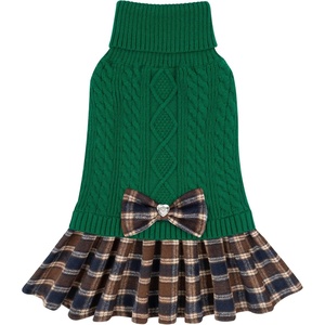 image:imageKYEESE Dog Sweater Thick Dog Sweaters for Small Dogs Male Stretchy Knitwear Pet Sweater Dress Warm Pullover Pet Coats Comfy Dogs Clothes with Bowtie Soft Turtleneck Cat Sweaters Green Medium08 Green