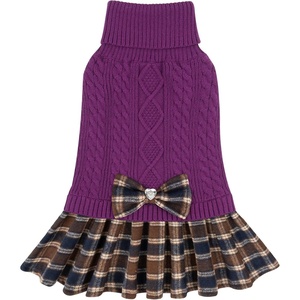 image:imageKYEESE Dog Sweater Thick Dog Sweaters for Small Dogs Male Stretchy Knitwear Pet Sweater Dress Warm Pullover Pet Coats Comfy Dogs Clothes with Bowtie Soft Turtleneck Cat Sweaters Green Medium07 purple