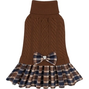 image:imageKYEESE Dog Sweater Thick Dog Sweaters for Small Dogs Male Stretchy Knitwear Pet Sweater Dress Warm Pullover Pet Coats Comfy Dogs Clothes with Bowtie Soft Turtleneck Cat Sweaters Green Medium10 Brown