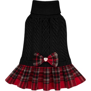 image:imageKYEESE Dog Sweater Thick Dog Sweaters for Small Dogs Male Stretchy Knitwear Pet Sweater Dress Warm Pullover Pet Coats Comfy Dogs Clothes with Bowtie Soft Turtleneck Cat Sweaters Green Medium05 Black