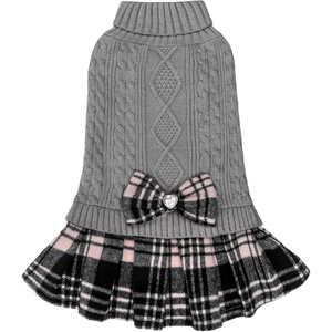 image:imageKYEESE Dog Sweater Thick Dog Sweaters for Small Dogs Male Stretchy Knitwear Pet Sweater Dress Warm Pullover Pet Coats Comfy Dogs Clothes with Bowtie Soft Turtleneck Cat Sweaters Green Medium04 Grey