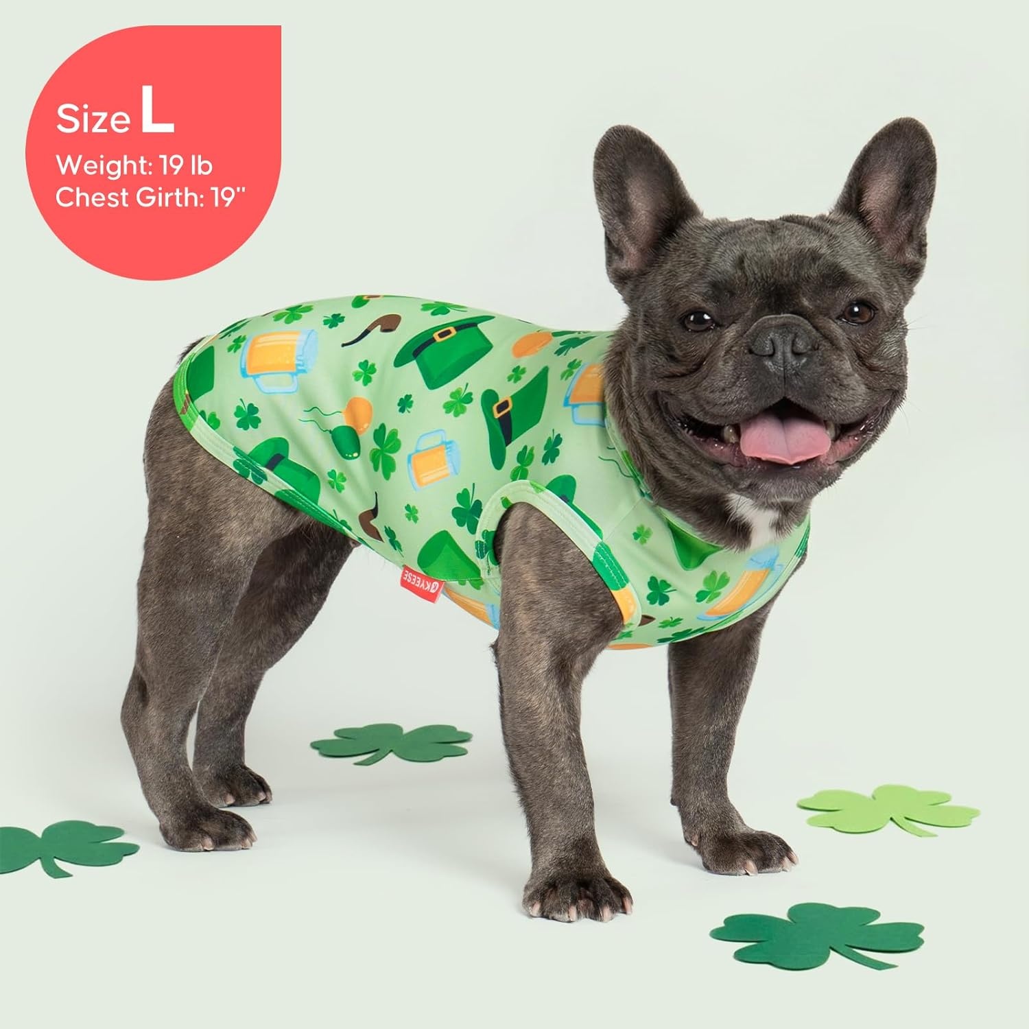 image:imageKYEESE 2Pack Dog Shirt Lightweight Sun Protection Dog T Shirts for Small Dogs Girl Breathable Mesh Tank Top Sleeveless Pet Reflective Vest Soft Summer Dogs Clothes LemonPink M7 2Pack St Patricks Day