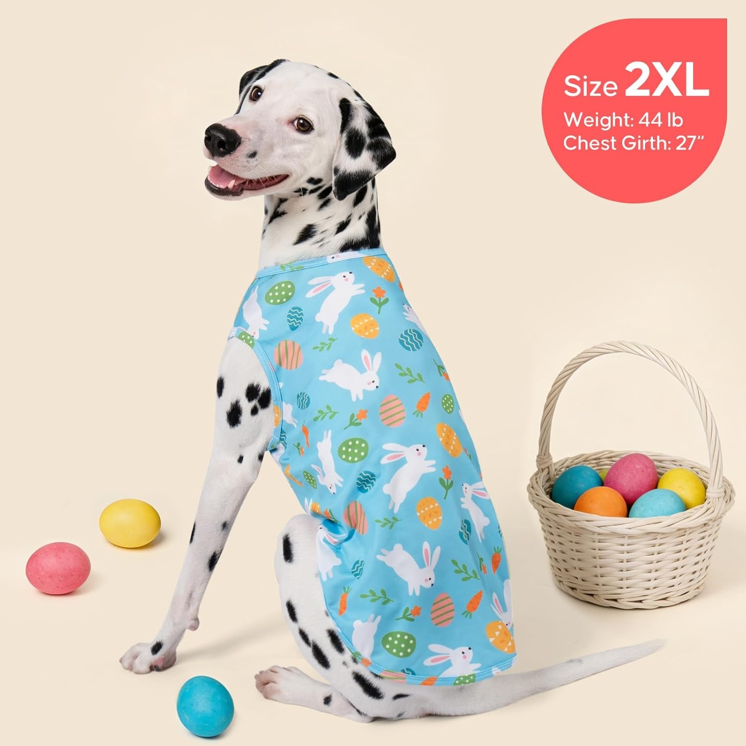 image:imageKYEESE 2Pack Dog Shirt Lightweight Sun Protection Dog T Shirts for Small Dogs Girl Breathable Mesh Tank Top Sleeveless Pet Reflective Vest Soft Summer Dogs Clothes LemonPink M8 Easter