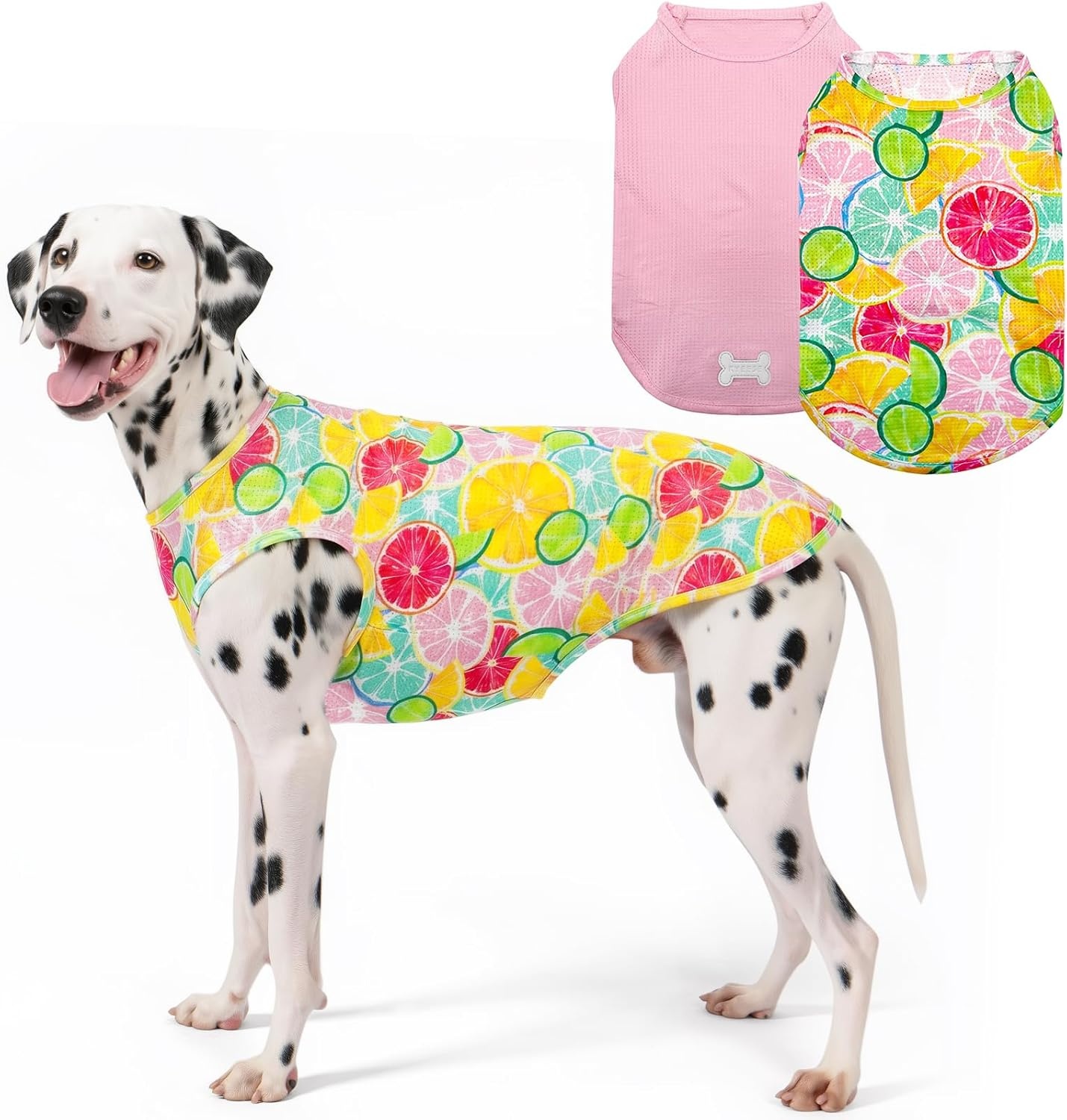 image:imageKYEESE 2Pack Dog Shirt Lightweight Sun Protection Dog T Shirts for Small Dogs Girl Breathable Mesh Tank Top Sleeveless Pet Reflective Vest Soft Summer Dogs Clothes LemonPink M4 2Pack LemonPink